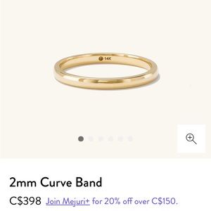 Mejuri Curve Band (2mm) size 6